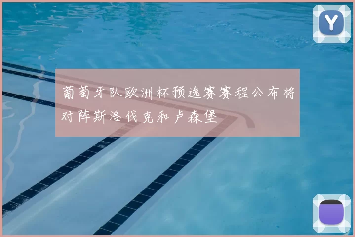 葡萄牙队欧洲杯预选赛赛程公布将对阵斯洛伐克和卢森堡